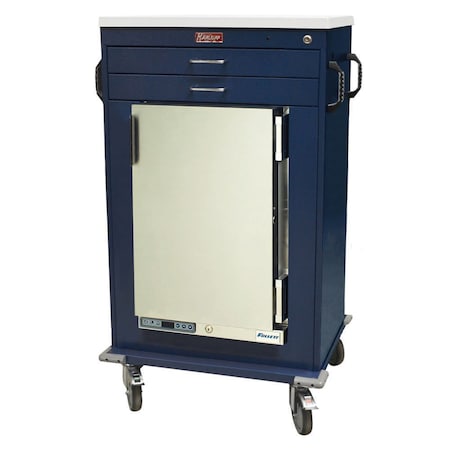 Harloff MH Treatment Cart with 1.8 Cubic Feet Medical Grade Refrigerator, Two Drawers, Key Lock MH4200K